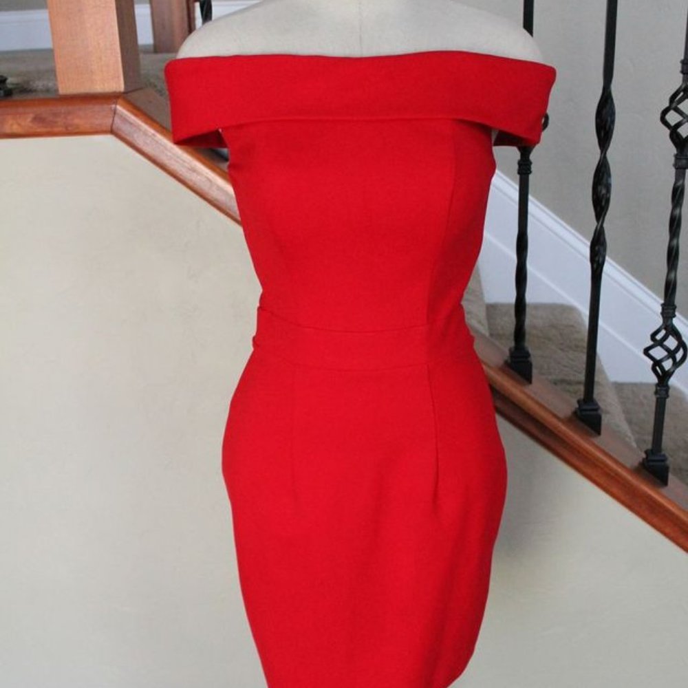 MISS OHIO USA: Red Sherri Hill off the shoulder Cocktail Dress